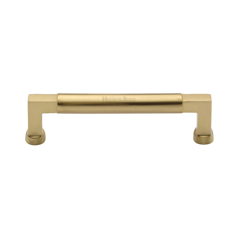 Heritage Brass Cabinet Pull Bauhaus Design 128mm CTC Satin Brass Finish - C0312 128-SB - Choice Handles