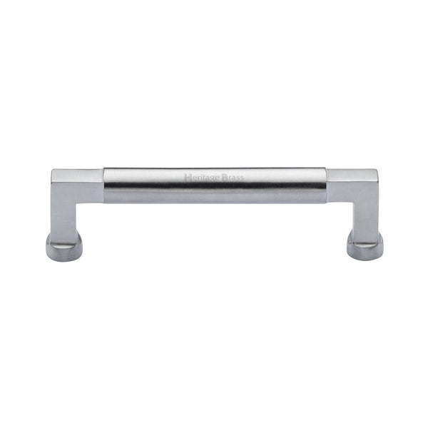 Heritage Brass Cabinet Pull Bauhaus Design 128mm CTC Satin Chrome Finish - C0312 128-SC - Choice Handles