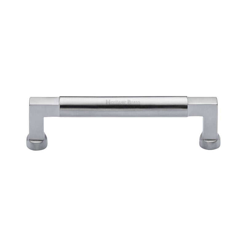 Heritage Brass Cabinet Pull Bauhaus Design 128mm CTC Satin Chrome Finish - C0312 128-SC - Choice Handles