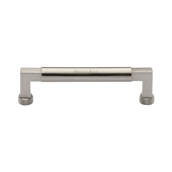 Heritage Brass Cabinet Pull Bauhaus Design 128mm CTC Satin Nickel Finish - C0312 128-SN - Choice Handles