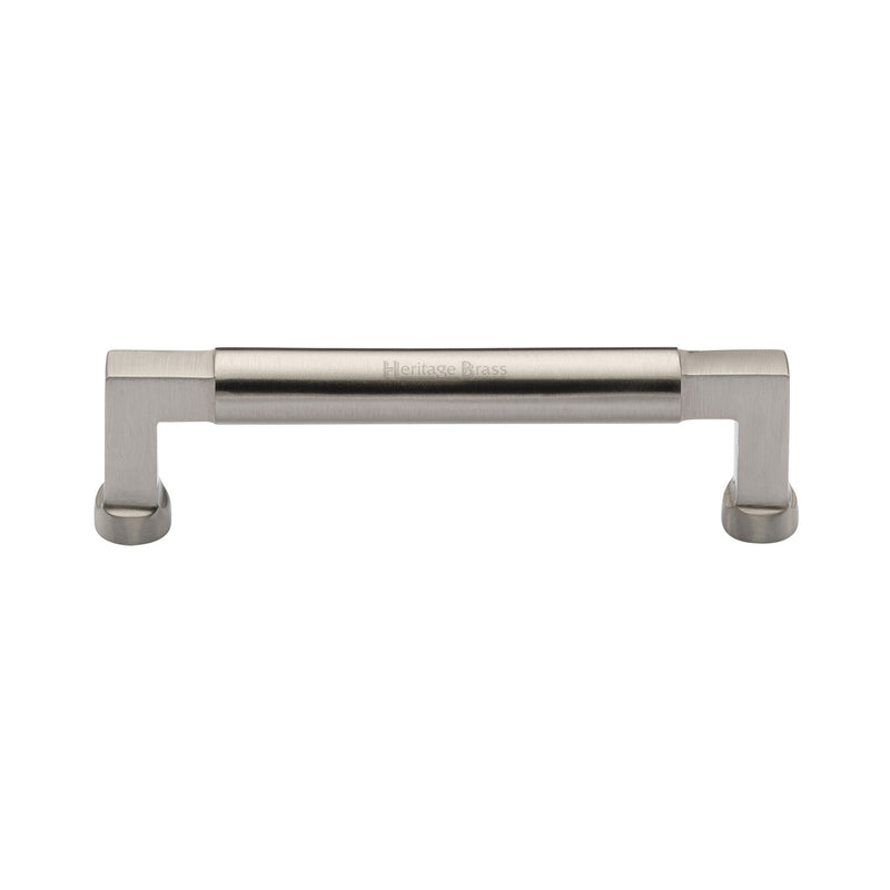 Heritage Brass Cabinet Pull Bauhaus Design 128mm CTC Satin Nickel Finish - C0312 128-SN - Choice Handles