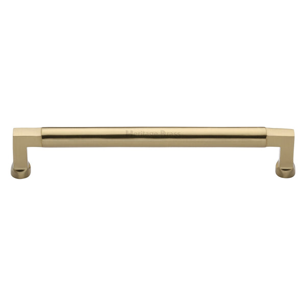 Heritage Brass Cabinet Pull Bauhaus Design 203mm CTC Satin Brass Finish - C0312 203-SB - Choice Handles