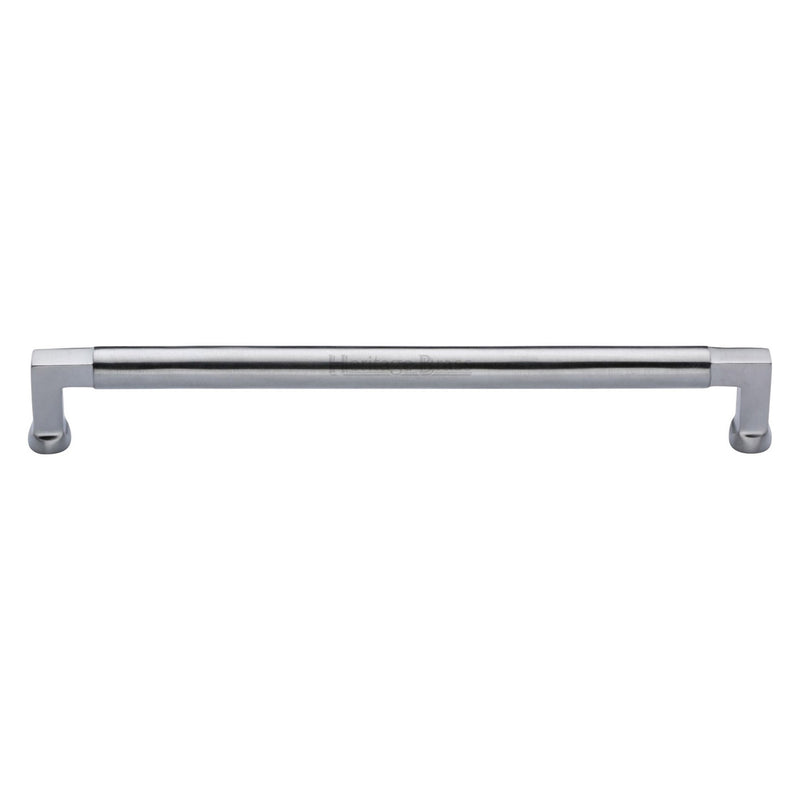 Heritage Brass Cabinet Pull Bauhaus Design 203mm CTC Satin Chrome Finish - C0312 203-SC - Choice Handles