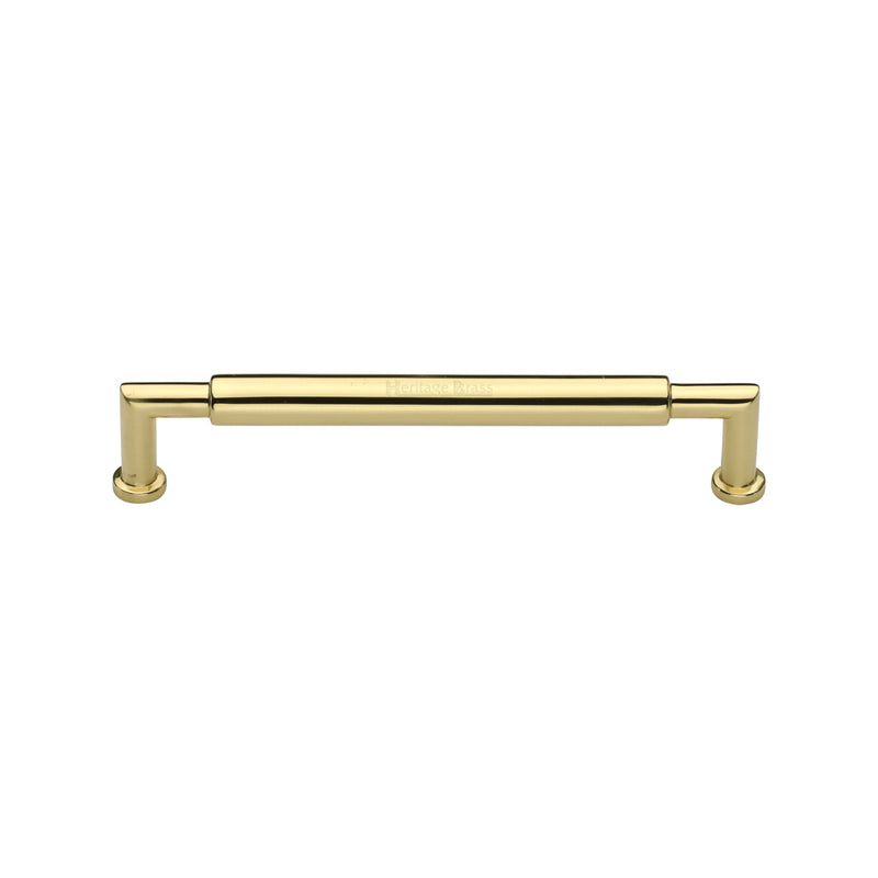 Heritage Brass Cabinet Pull Bauhaus Round Design 101mm CTC Polished Brass Finish - C0319 101-PB - Choice Handles