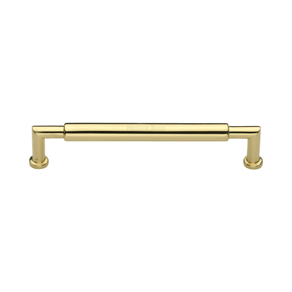 Heritage Brass Cabinet Pull Bauhaus Round Design 152mm CTC Polished Brass Finish - C0319 152-PB - Choice Handles