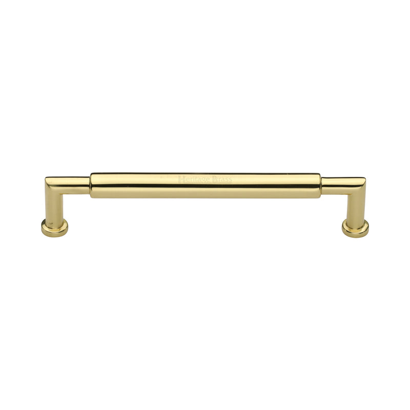 Heritage Brass Cabinet Pull Bauhaus Round Design 152mm CTC Polished Brass Finish - C0319 152-PB - Choice Handles