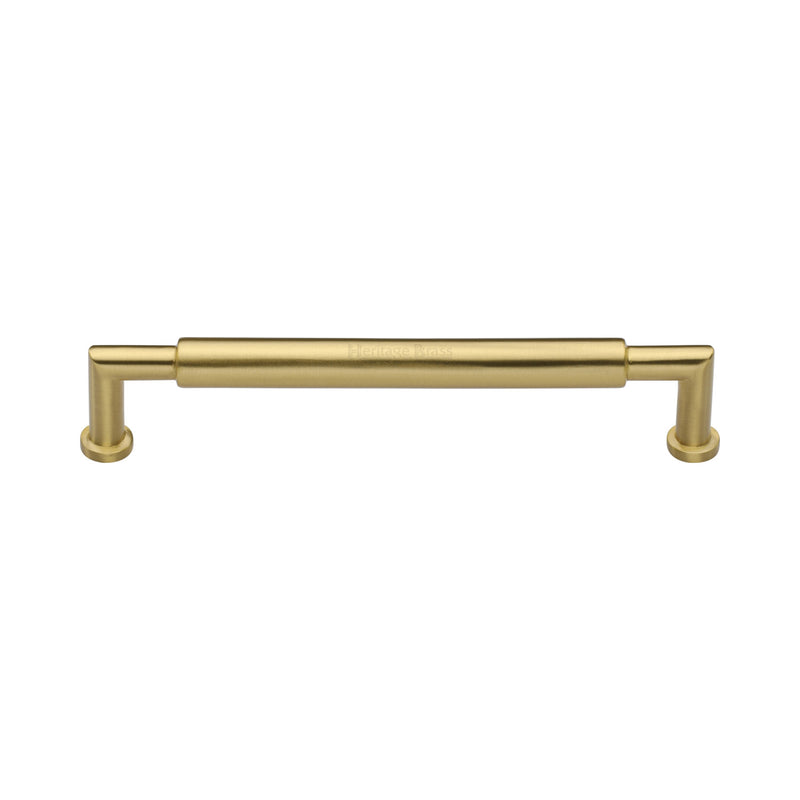 Heritage Brass Cabinet Pull Bauhaus Round Design 152mm CTC Satin Brass Finish - C0319 152-SB - Choice Handles