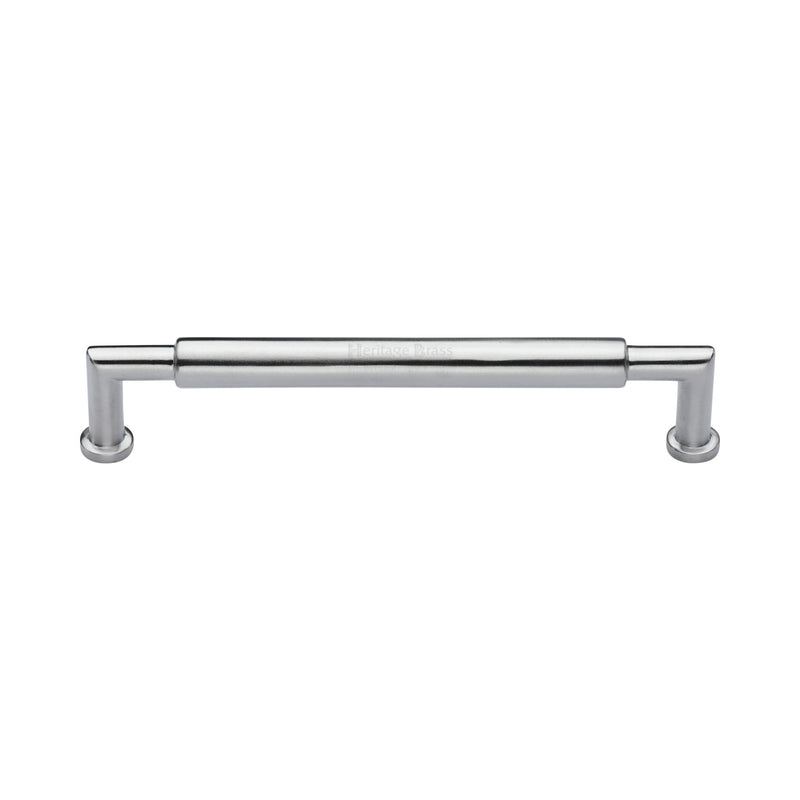 Heritage Brass Cabinet Pull Bauhaus Round Design 152mm CTC Satin Chrome Finish - C0319 152-SC - Choice Handles