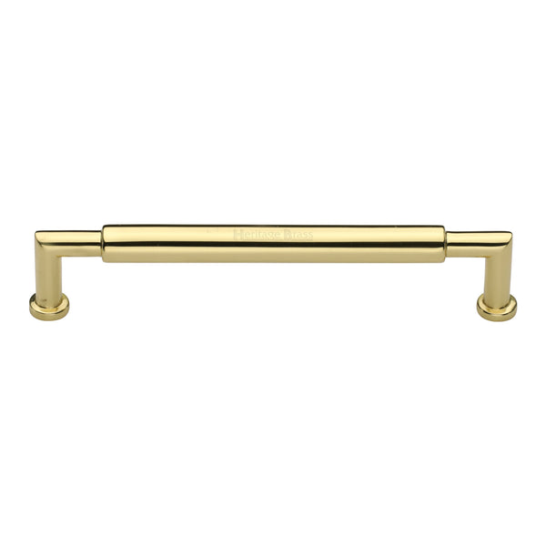 Heritage Brass Cabinet Pull Bauhaus Round Design 203mm CTC Polished Brass Finish - C0319 203-PB - Choice Handles
