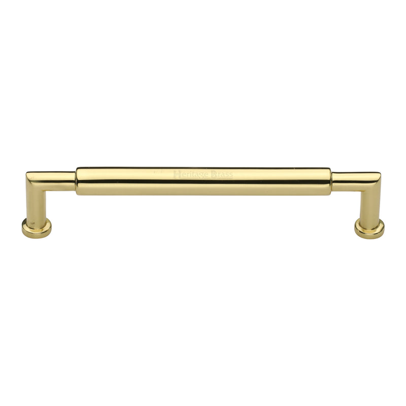 Heritage Brass Cabinet Pull Bauhaus Round Design 203mm CTC Polished Brass Finish - C0319 203-PB - Choice Handles