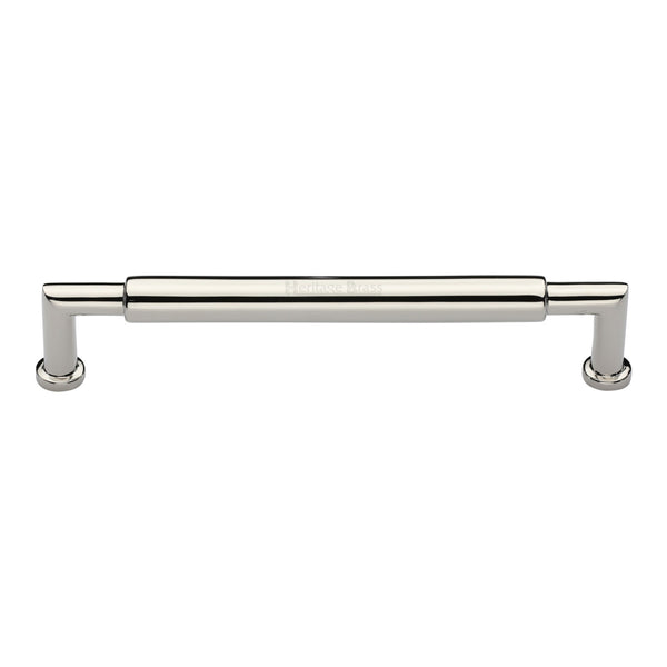 Heritage Brass Cabinet Pull Bauhaus Round Design 203mm CTC Polished Nickel Finish - C0319 203-PNF - Choice Handles
