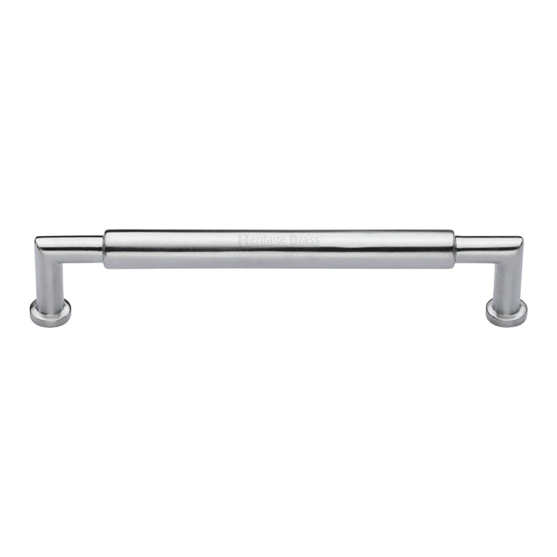 Heritage Brass Cabinet Pull Bauhaus Round Design 203mm CTC Satin Chrome Finish - C0319 203-SC - Choice Handles