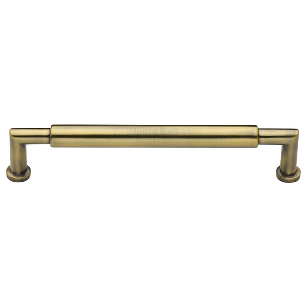 Heritage Brass Cabinet Pull Bauhaus Round Design 254mm CTC Antique Brass Finish - C0319 254-AT