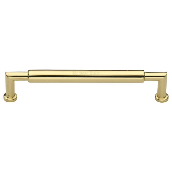 Heritage Brass Cabinet Pull Bauhaus Round Design 254mm CTC Polished Brass Finish - C0319 254-PB - Choice Handles