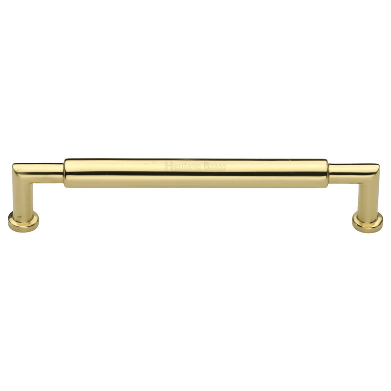 Heritage Brass Cabinet Pull Bauhaus Round Design 254mm CTC Polished Brass Finish - C0319 254-PB - Choice Handles