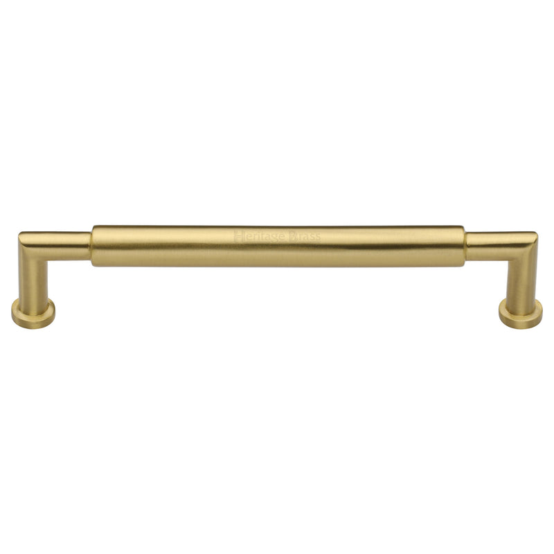 Heritage Brass Cabinet Pull Bauhaus Round Design 254mm CTC Satin Brass Finish - C0319 254-SB - Choice Handles