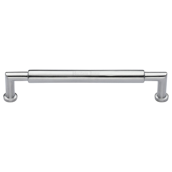 Heritage Brass Cabinet Pull Bauhaus Round Design 254mm CTC Satin Chrome Finish - C0319 254-SC - Choice Handles