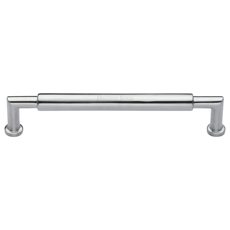 Heritage Brass Cabinet Pull Bauhaus Round Design 254mm CTC Satin Chrome Finish - C0319 254-SC - Choice Handles