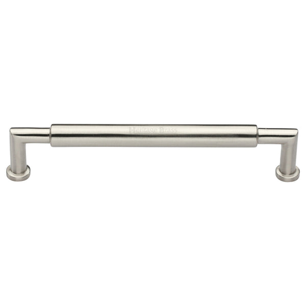 Heritage Brass Cabinet Pull Bauhaus Round Design 254mm CTC Satin Nickel Finish - C0319 254-SN - Choice Handles