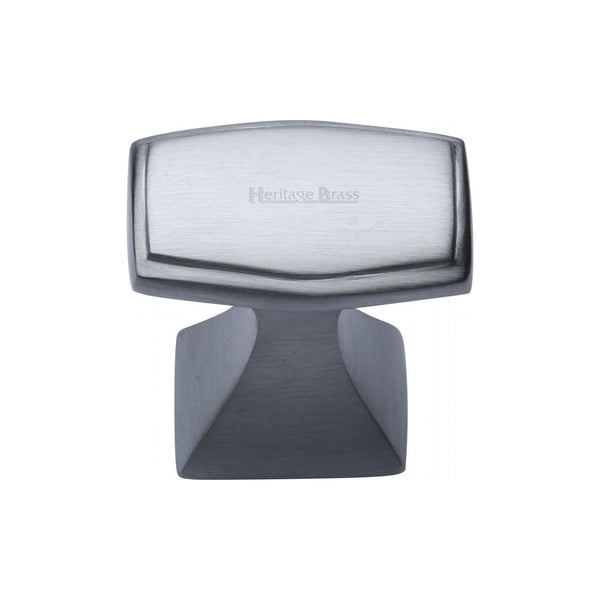 Heritage Brass Cabinet Knob Deco Design 32mm Satin Chrome finish - C0333 32-SC - Choice Handles