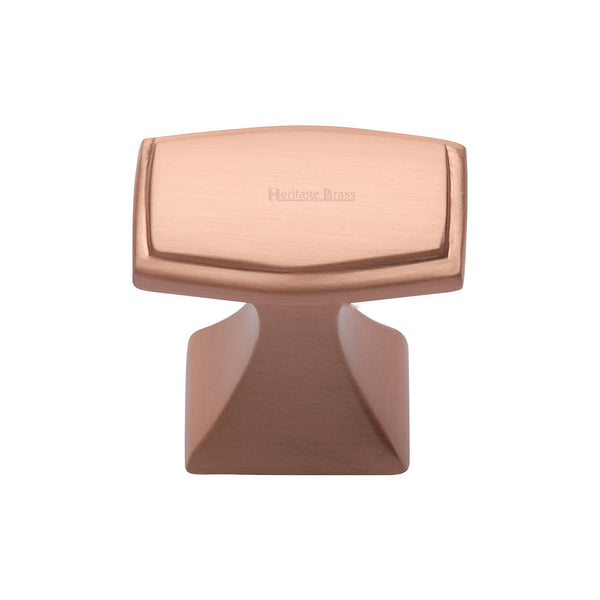 Heritage Brass Cabinet Knob Deco Design 32mm Satin Rose Gold finish - C0333 32-SRG - Choice Handles