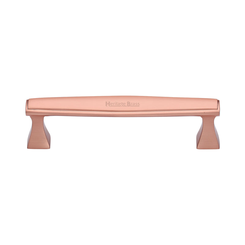 Heritage Brass Cabinet Pull Deco Design 128mm CTC Satin Rose Gold Finish - C0334 128-SRG - Choice Handles
