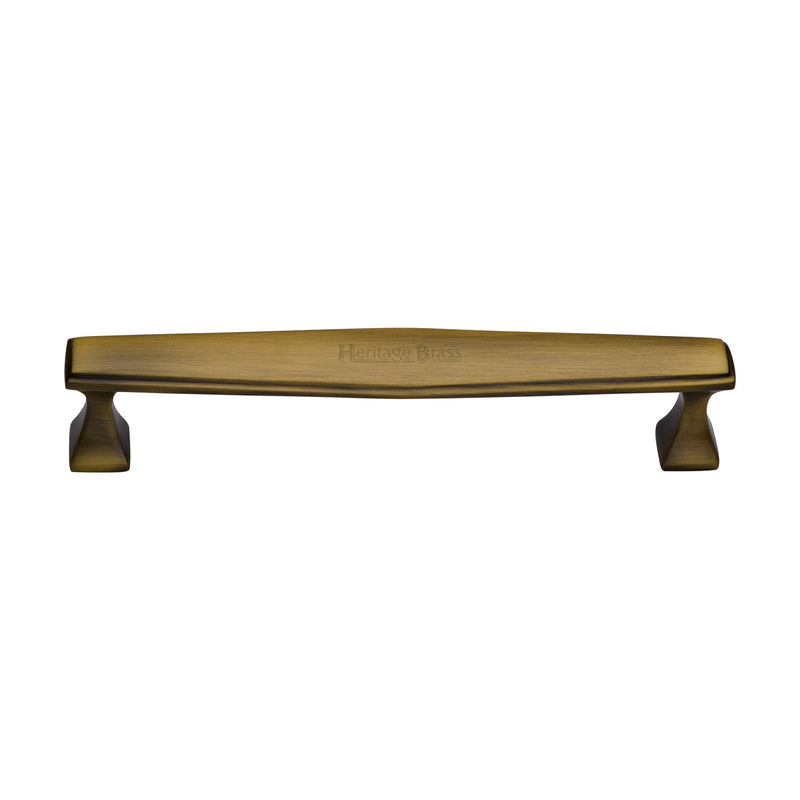 Heritage Brass Cabinet Pull Deco Design 160mm CTC Antique Brass Finish - C0334 160-AT - Choice Handles