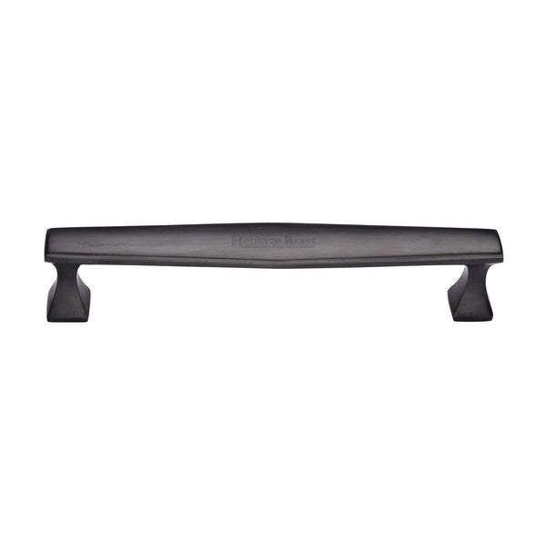 Heritage Brass Cabinet Pull Deco Design 160mm CTC Matt Black Finish - C0334 160-BKMT - Choice Handles