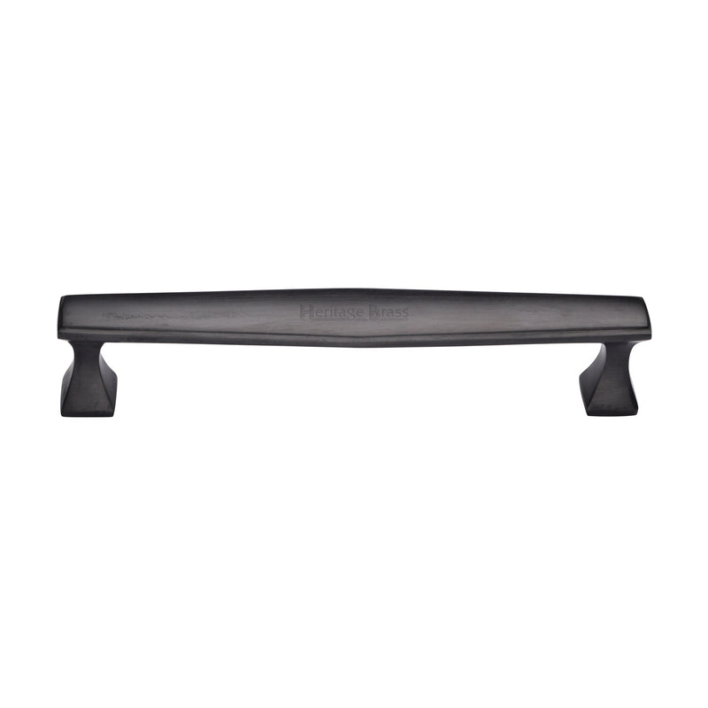 Heritage Brass Cabinet Pull Deco Design 160mm CTC Matt Black Finish - C0334 160-BKMT - Choice Handles