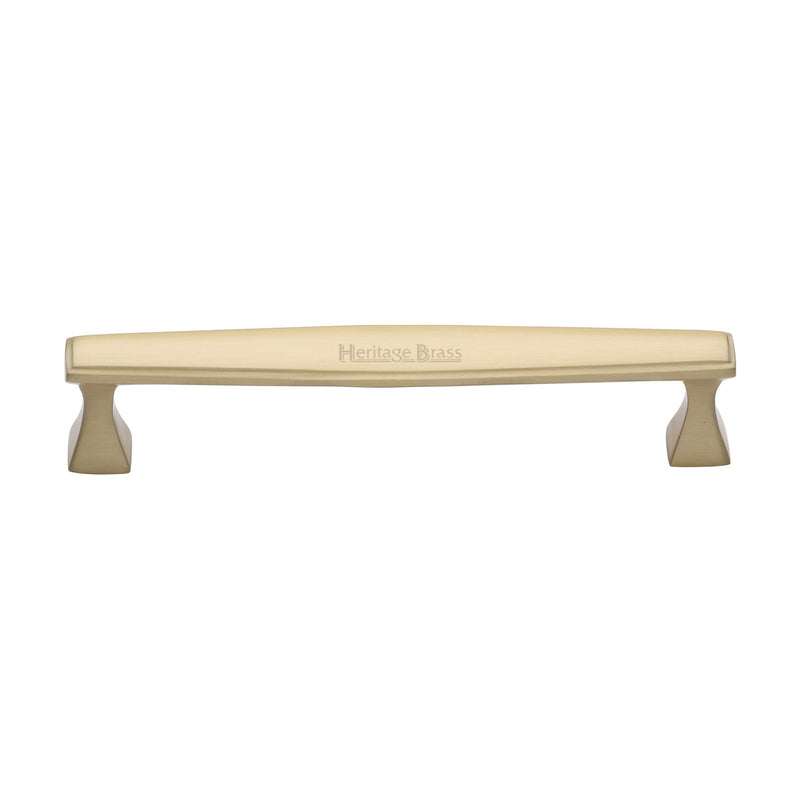 Heritage Brass Cabinet Pull Deco Design 160mm CTC Satin Brass Finish - C0334 160-SB - Choice Handles