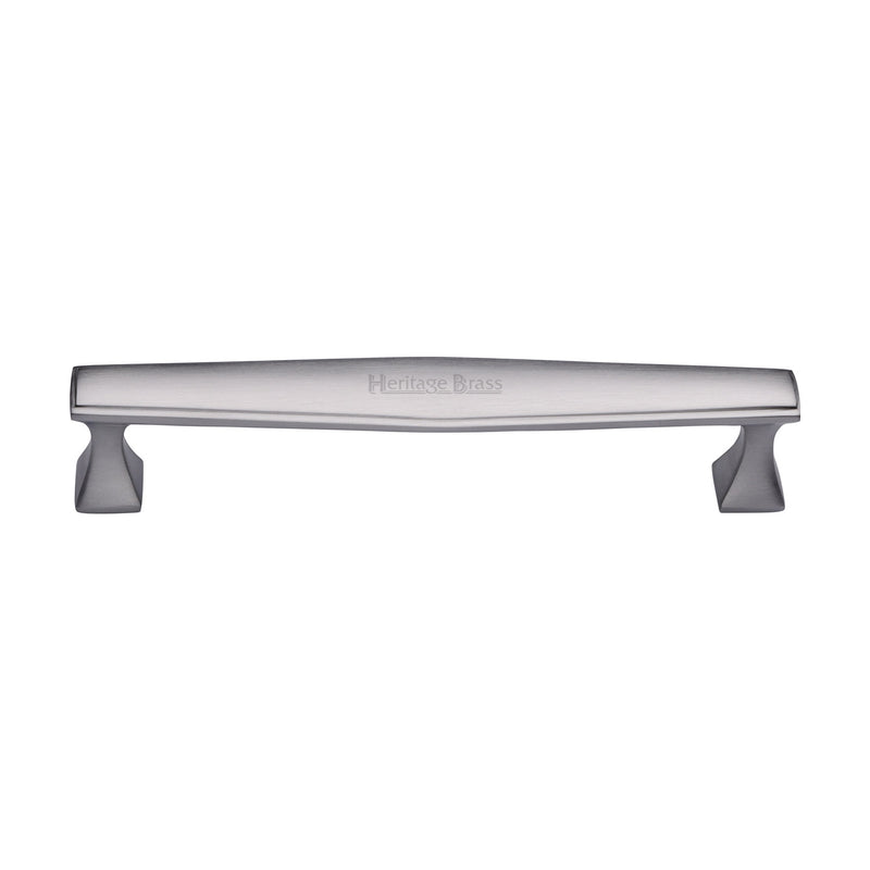 Heritage Brass Cabinet Pull Deco Design 160mm CTC Satin Chrome Finish - C0334 160-SC - Choice Handles