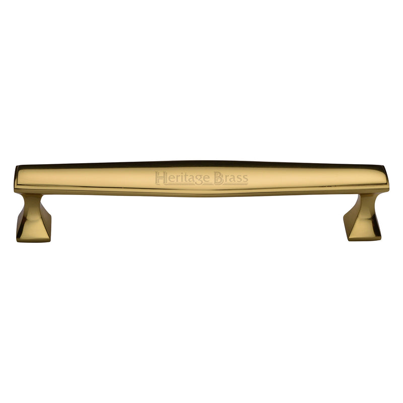 Heritage Brass Cabinet Pull Deco Design 203mm CTC Polished Brass Finish - C0334 203-PB - Choice Handles
