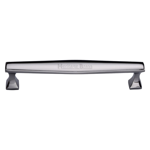 Heritage Brass Cabinet Pull Deco Design 203mm CTC Polished Chrome Finish - C0334 203-PC - Choice Handles
