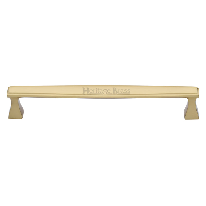 Heritage Brass Cabinet Pull Deco Design 203mm CTC Satin Brass Finish - C0334 203-SB - Choice Handles
