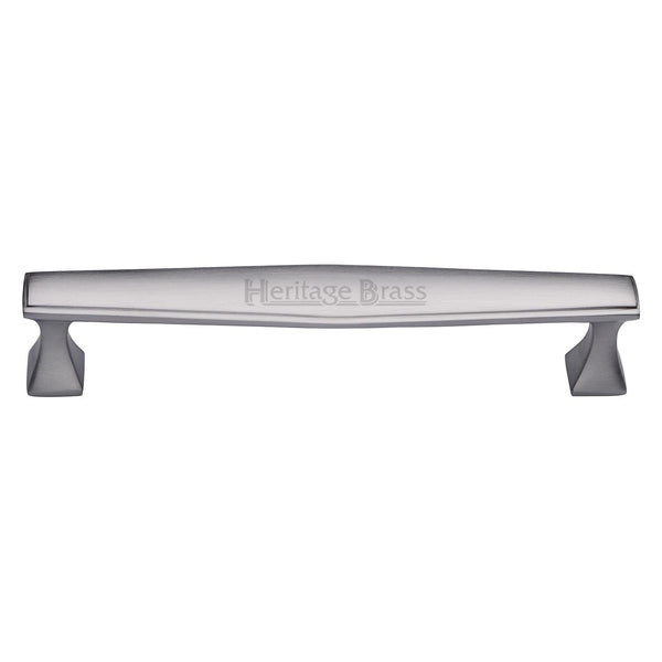 Heritage Brass Cabinet Pull Deco Design 203mm CTC Satin Chrome Finish - C0334 203-SC - Choice Handles