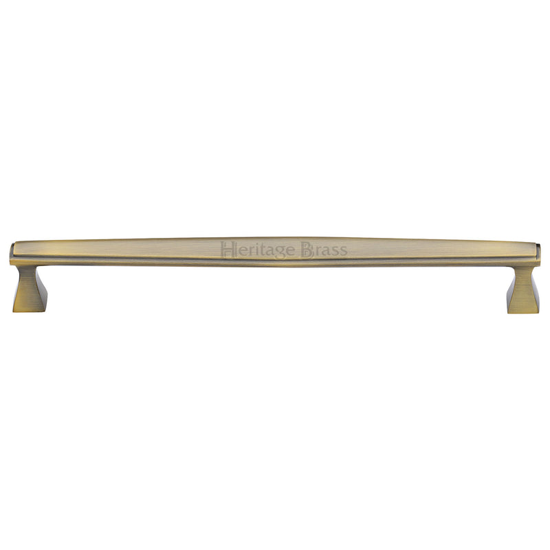 Heritage Brass Cabinet Pull Deco Design 254mm CTC Antique Finish
 - C0334 254-AT - Choice Handles
