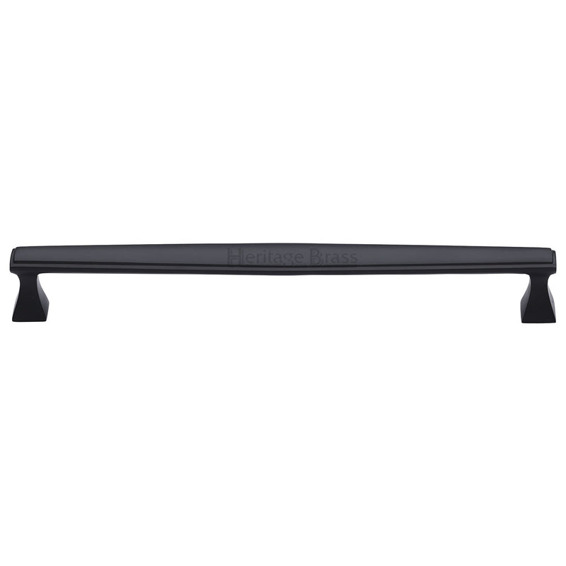 Heritage Brass Cabinet Pull Deco Design 254mm CTC Matt Black Finish
 - C0334 254-BKMT - Choice Handles