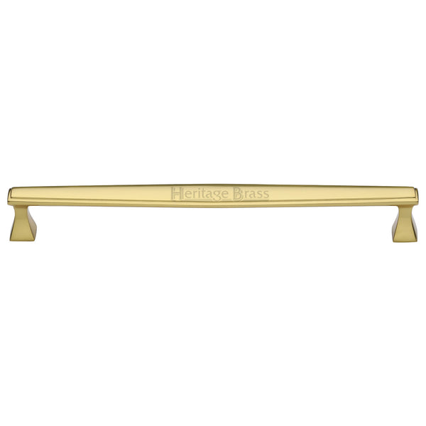 Heritage Brass Cabinet Pull Deco Design 254mm CTC Polished Brass Finish
 - C0334 254-PB - Choice Handles
