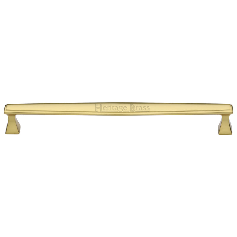 Heritage Brass Cabinet Pull Deco Design 254mm CTC Polished Brass Finish
 - C0334 254-PB - Choice Handles