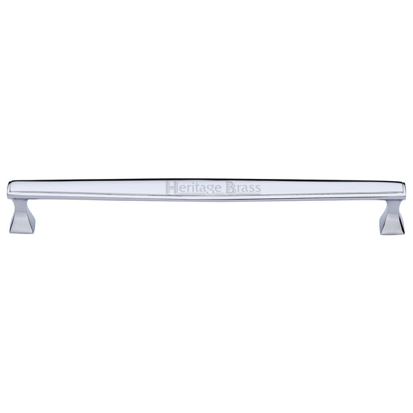 Heritage Brass Cabinet Pull Deco Design 254mm CTC Polished Chrome Finish
 - C0334 254-PC - Choice Handles