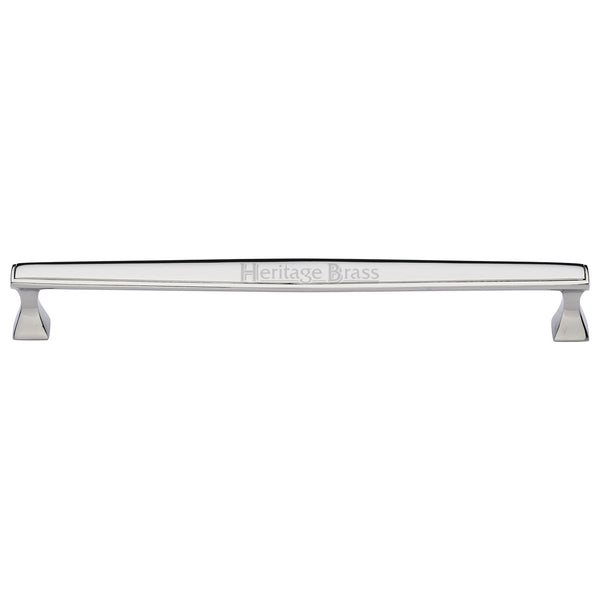 Heritage Brass Cabinet Pull Deco Design 254mm CTC Polished Nickel Finish
 - C0334 254-PNF - Choice Handles