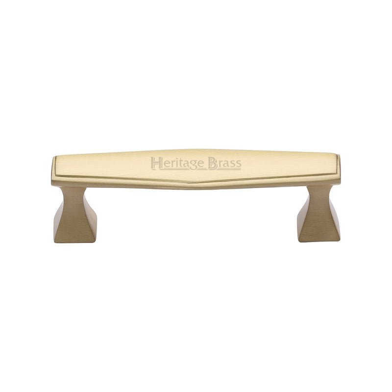 Heritage Brass Cabinet Pull Deco Design 254mm CTC Satin Brass Finish
 - C0334 254-SB - Choice Handles