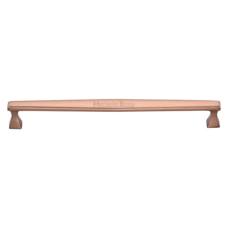 Heritage Brass Cabinet Pull Deco Design 254mm CTC Satin Rose Gold Finish
 - C0334 254-SRG - Choice Handles