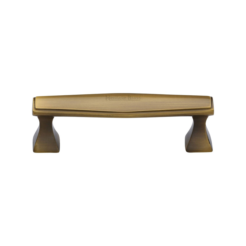 Heritage Brass Cabinet Pull Deco Design 96mm CTC Antique Finish - C0334 96-AT - Choice Handles