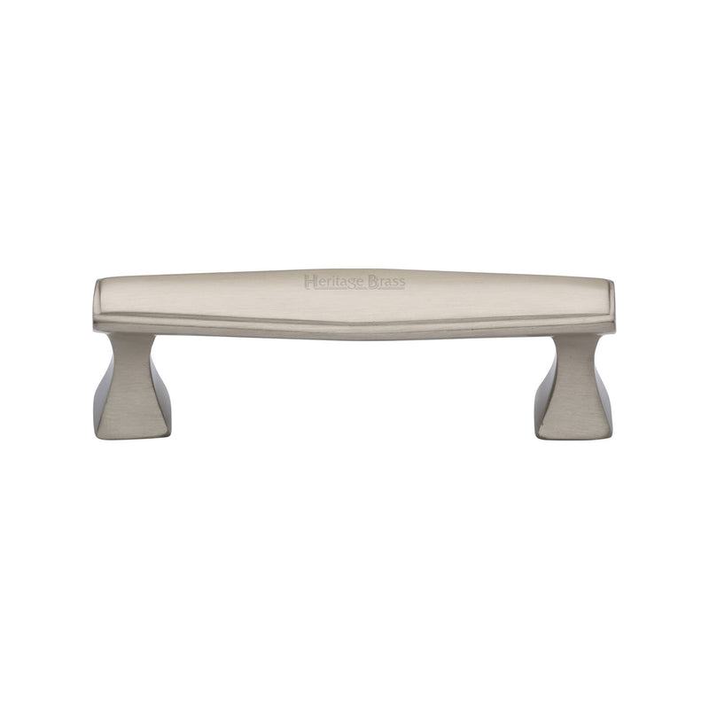 Heritage Brass Cabinet Pull Deco Design 96mm CTC Satin Nickel Finish - C0334 96-SN - Choice Handles