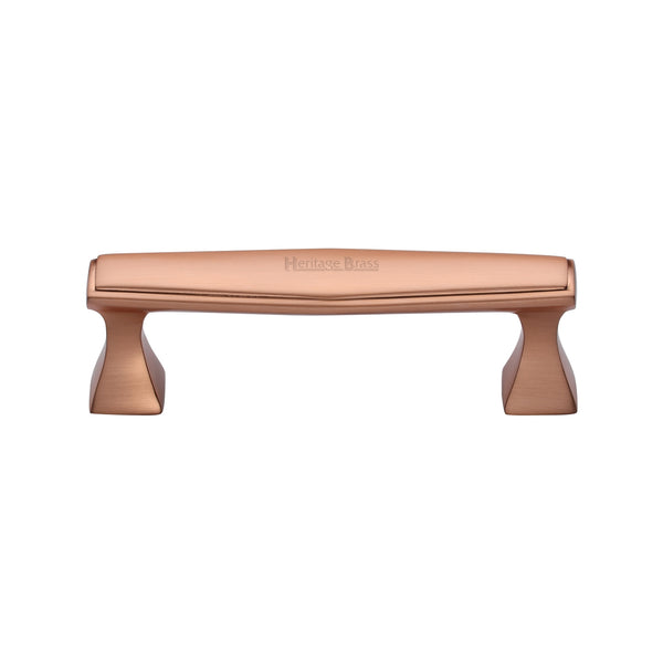 Heritage Brass Cabinet Pull Deco Design 96mm CTC Satin Rose Gold Finish - C0334 96-SRG - Choice Handles