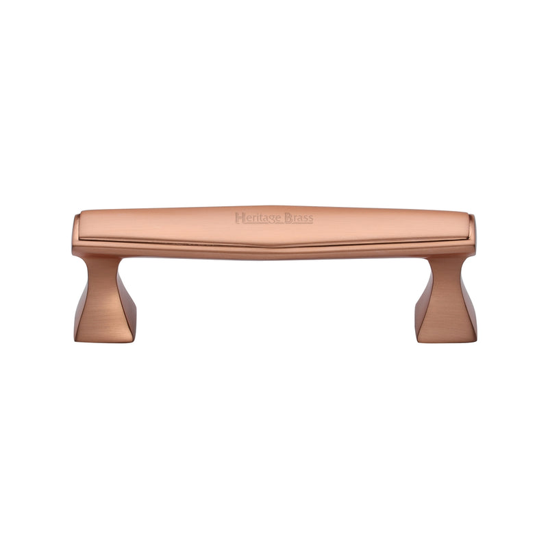 Heritage Brass Cabinet Pull Deco Design 96mm CTC Satin Rose Gold Finish - C0334 96-SRG - Choice Handles