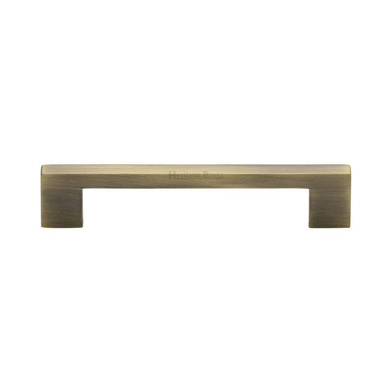 Heritage Brass Cabinet Pull Metro Design 128mm CTC Antique Brass Finish - C0337 128-AT - Choice Handles