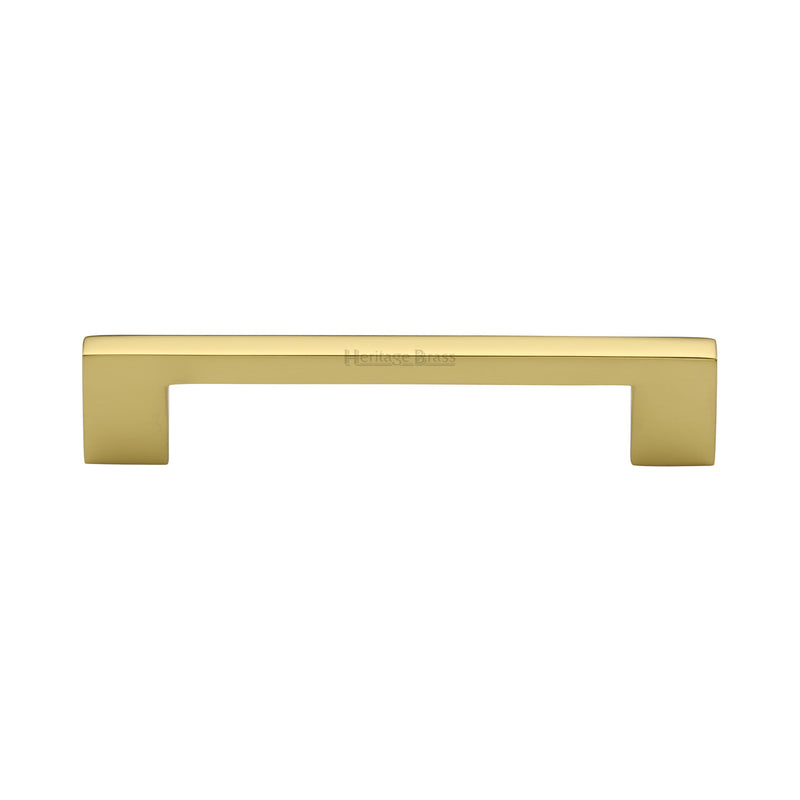 Heritage Brass Cabinet Pull Metro Design 128mm CTC Polished Brass Finish - C0337 128-PB - Choice Handles