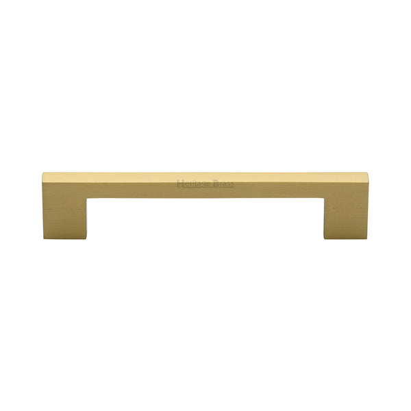 Heritage Brass Cabinet Pull Metro Design 128mm CTC Satin Brass Finish - C0337 128-SB - Choice Handles